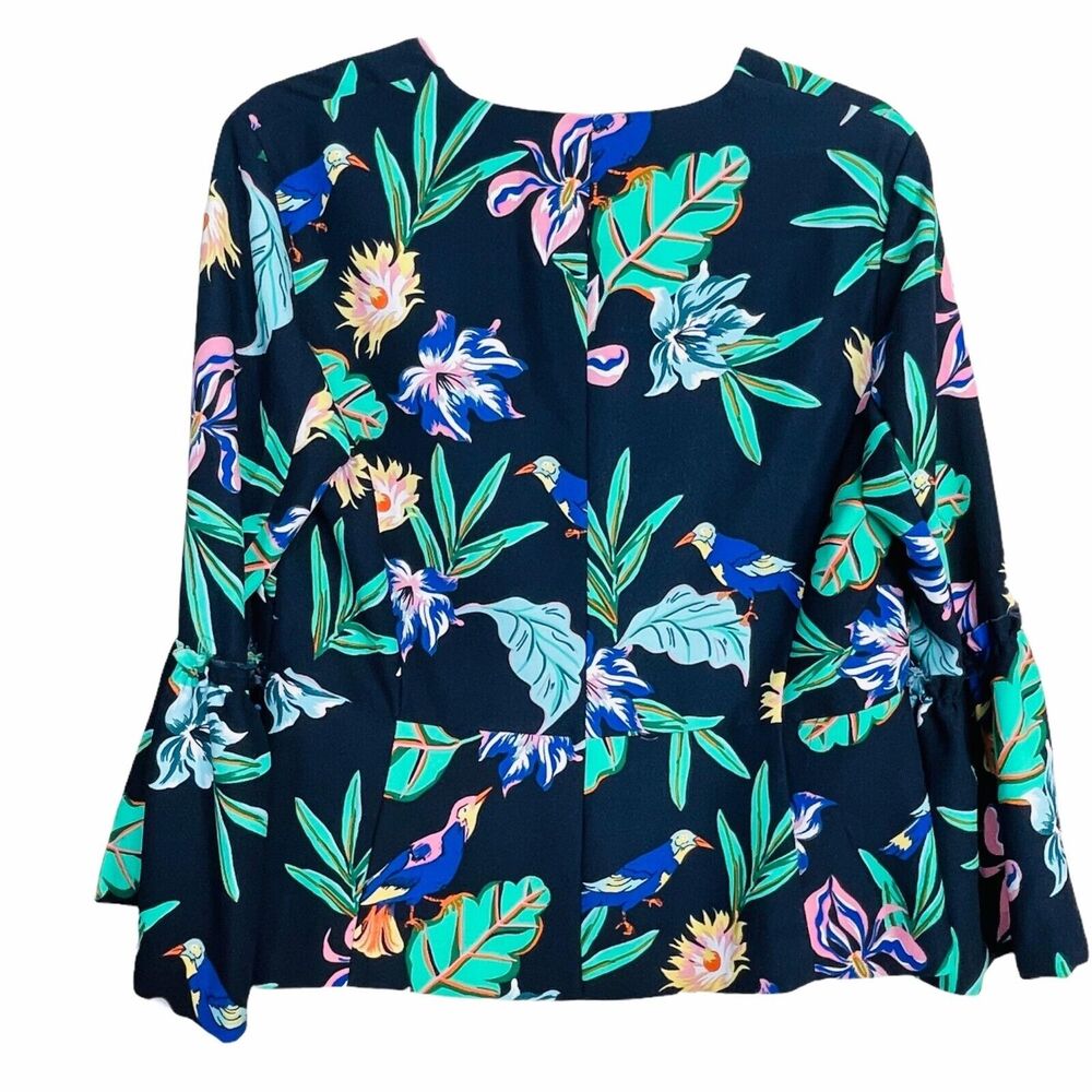 Philosophy Navy Blue Floral Jacket Kimono Open Front
